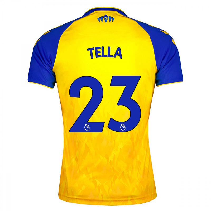 Mujer Camiseta Nathan Tella #23 Amarillo Azul 2ª Equipación 2021/22 La Camisa Chile