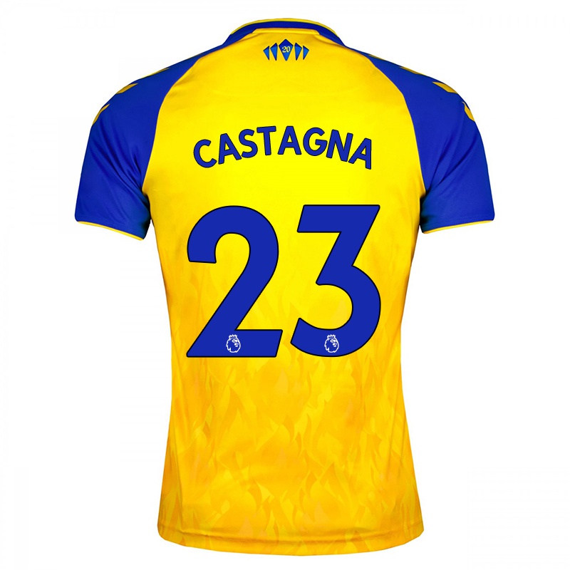 Mujer Camiseta Emilie Castagna #23 Amarillo Azul 2ª Equipación 2021/22 La Camisa Chile