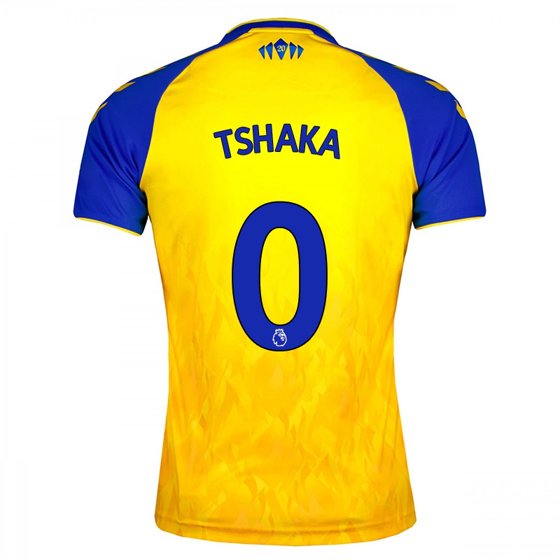 Mujer Camiseta Kaya Tshaka #0 Amarillo Azul 2ª Equipación 2021/22 La Camisa Chile