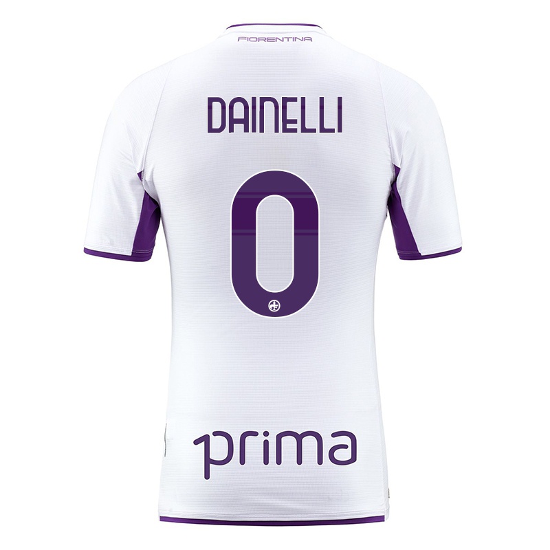 Mujer Camiseta Davide Dainelli #0 Blanco 2ª Equipación 2021/22 La Camisa Chile