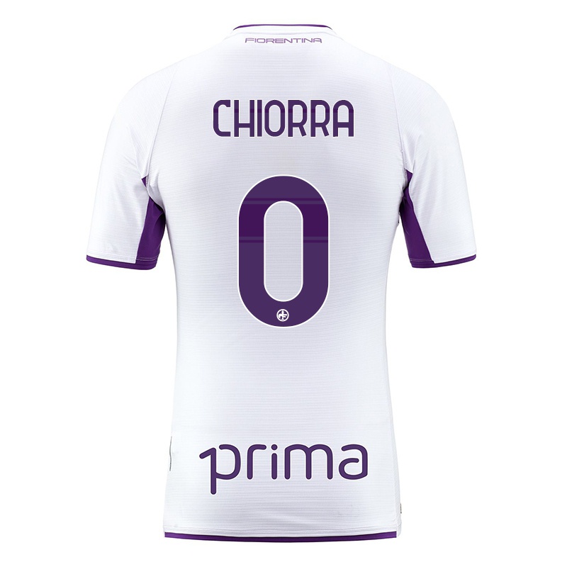 Mujer Camiseta Niccolo Chiorra #0 Blanco 2ª Equipación 2021/22 La Camisa Chile