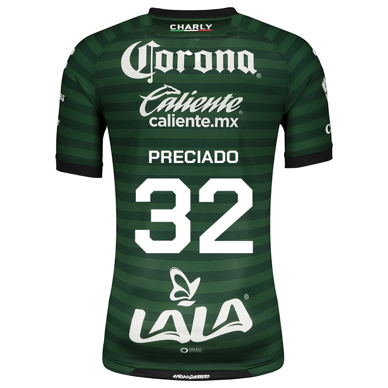 Mujer Camiseta Ayrton Preciado #32 Blanco Verde 2ª Equipación 2021/22 La Camisa Chile
