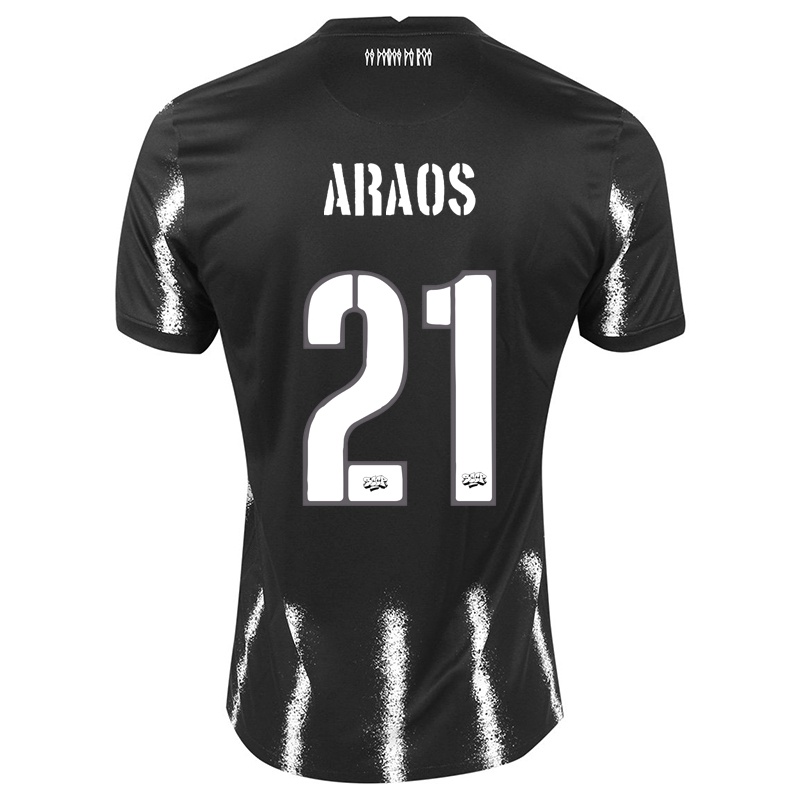 Mujer Camiseta Angelo Araos #21 Negro 2ª Equipación 2021/22 La Camisa Chile