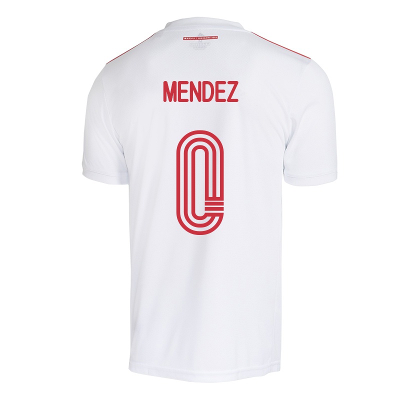 Mujer Camiseta Bruno Mendez #0 Blanco 2ª Equipación 2021/22 La Camisa Chile