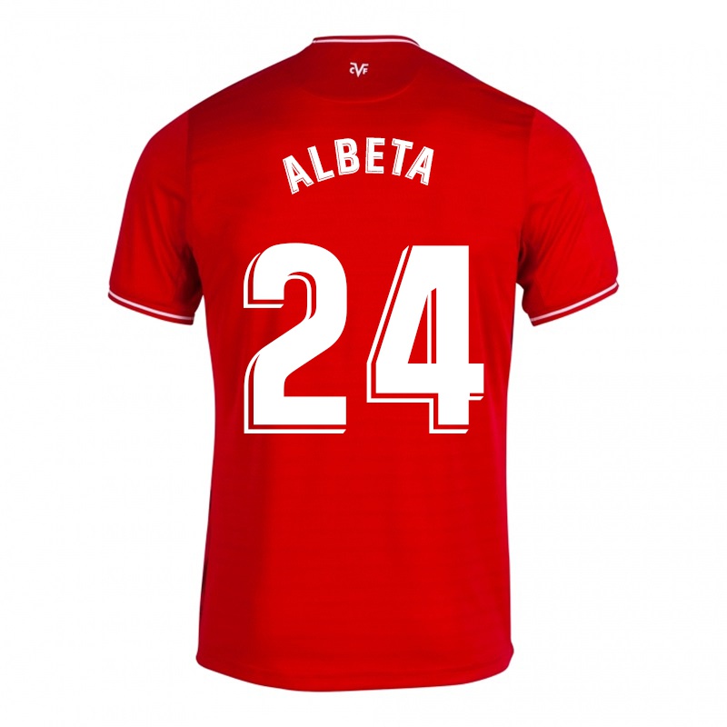 Mujer Camiseta Albeta #24 Rojo 2ª Equipación 2021/22 La Camisa Chile