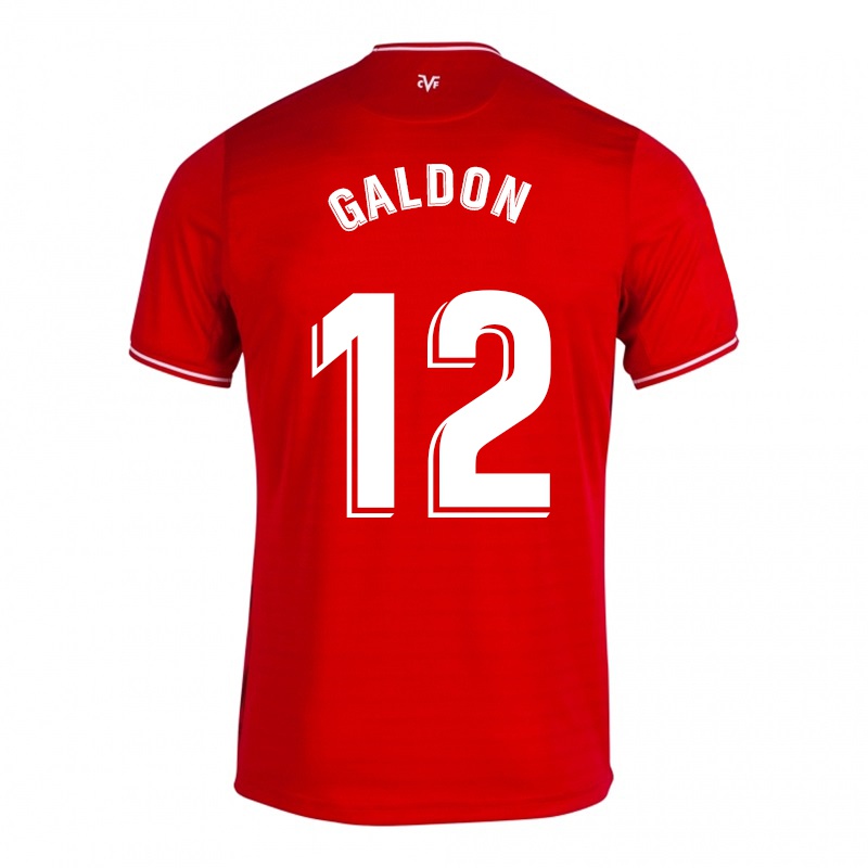 Mujer Camiseta Jorge Galdon #12 Rojo 2ª Equipación 2021/22 La Camisa Chile