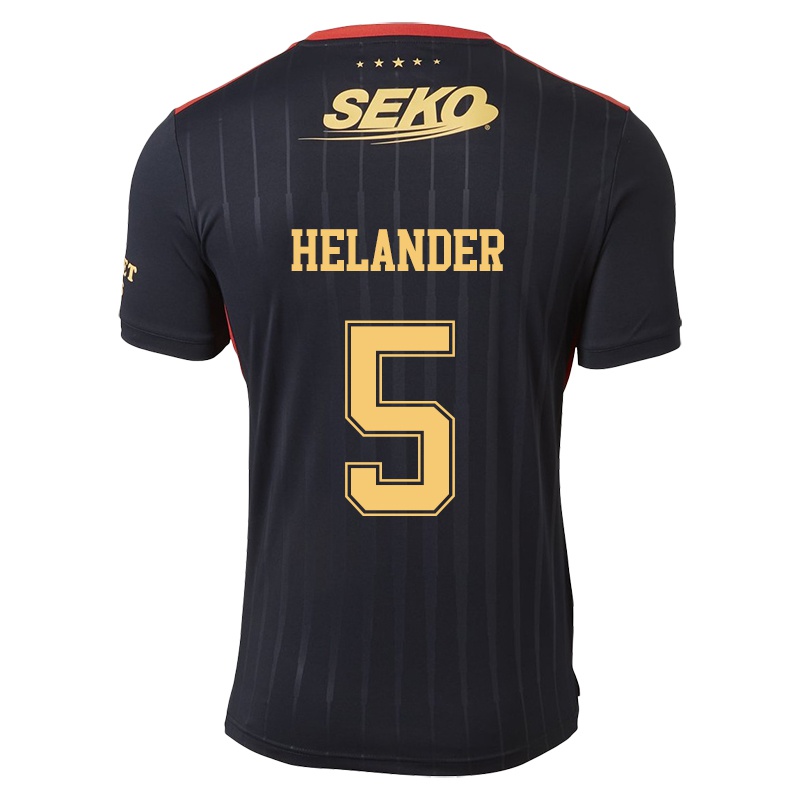 Mujer Camiseta Filip Helander #5 Negro 2ª Equipación 2021/22 La Camisa Chile