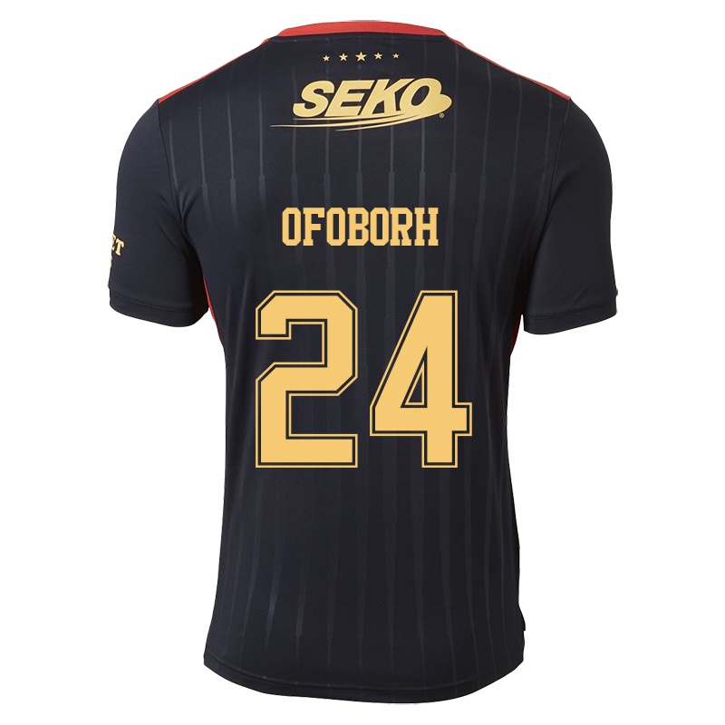 Mujer Camiseta Nnamdi Ofoborh #24 Negro 2ª Equipación 2021/22 La Camisa Chile