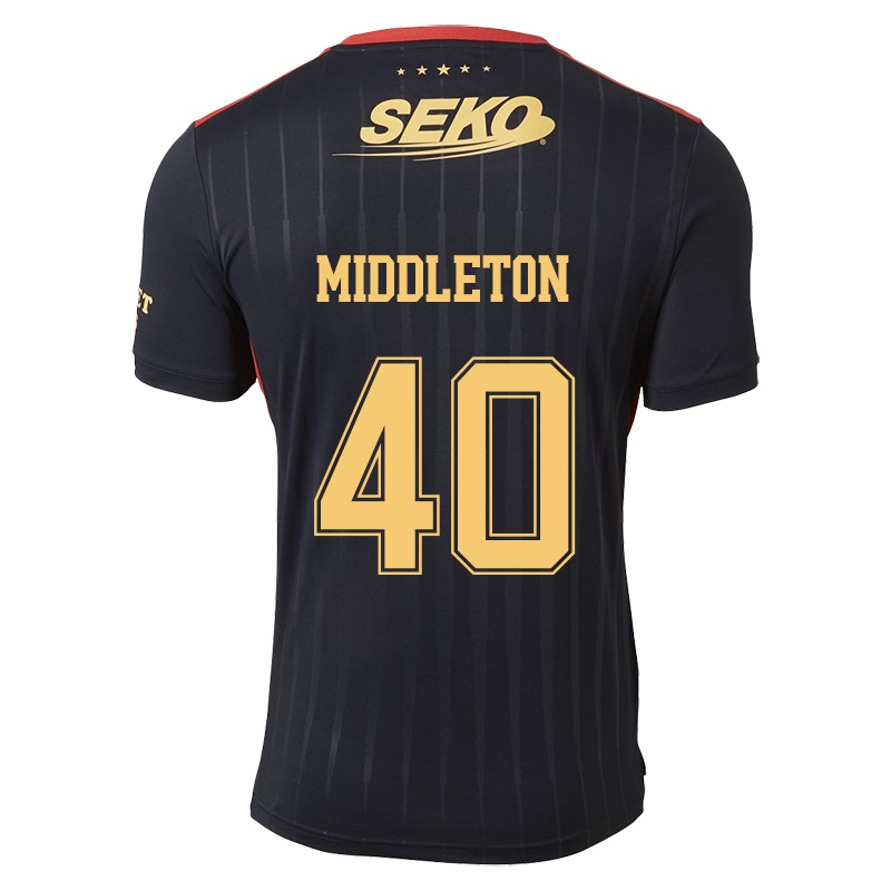 Mujer Camiseta Glenn Middleton #40 Negro 2ª Equipación 2021/22 La Camisa Chile