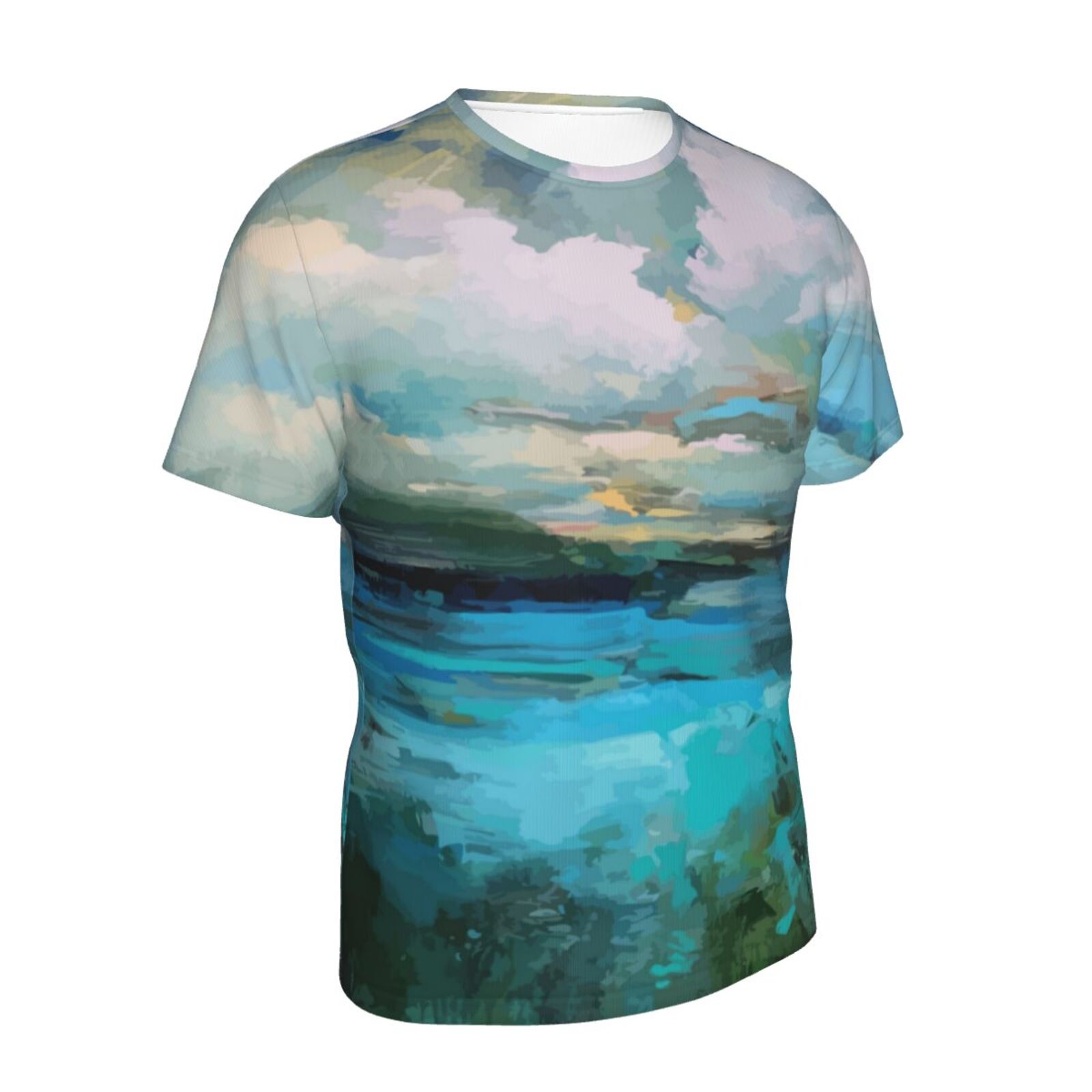 Camiseta Chile Clásica Nubes Sobre Los Elementos De Pintura Del Lago