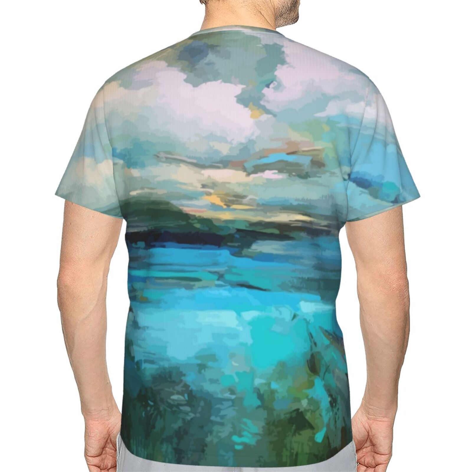 Camiseta Chile Clásica Nubes Sobre Los Elementos De Pintura Del Lago